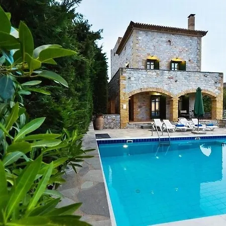 Sofia, Luxury Stone In With Private Pool, Bbq And Amazing Sea View Villa Stoupa