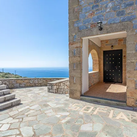 Sofia, Luxury Stone In With Private Pool, Bbq And Amazing Sea View Villa Stoupa