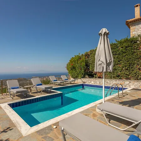 Villa Sofia, Luxury Stone In With Private Pool, Bbq And Amazing Sea View Stoupa